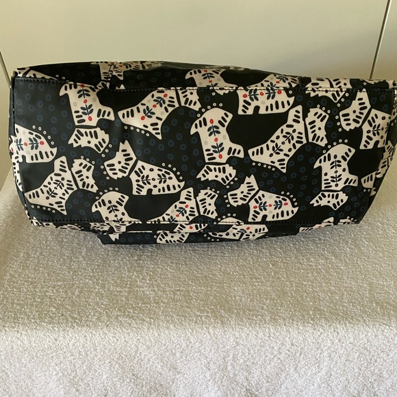 Radley London Large Zip-Top Tote Bag with laptop sleeve in navy print. - Picture 4 of 9